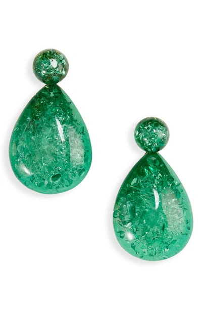 Shop Shashi Lucite® Drop Earrings In Green
