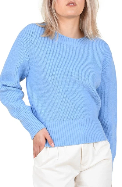 Shop Molly Bracken Crop Sweater In Blue