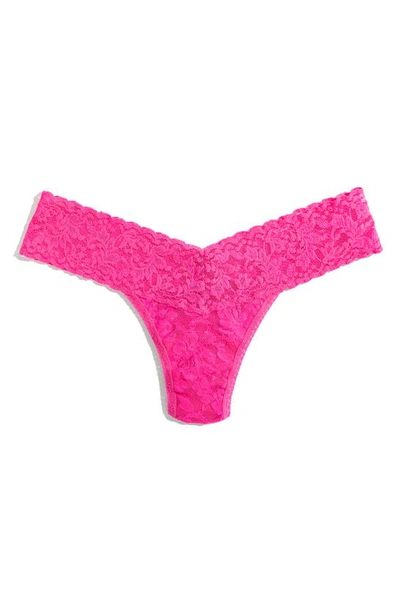 Shop Hanky Panky Signature Lace Low Rise Thong In Passionate Pink