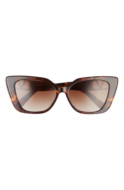 Shop Valentino Vlogo 56mm Gradient Cat Eye Sunglasses In Havana/ Brown Gradient