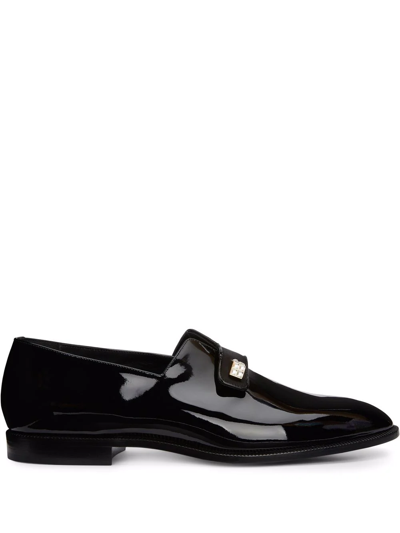 Shop Giuseppe Zanotti Marty Patent Loafers In Schwarz