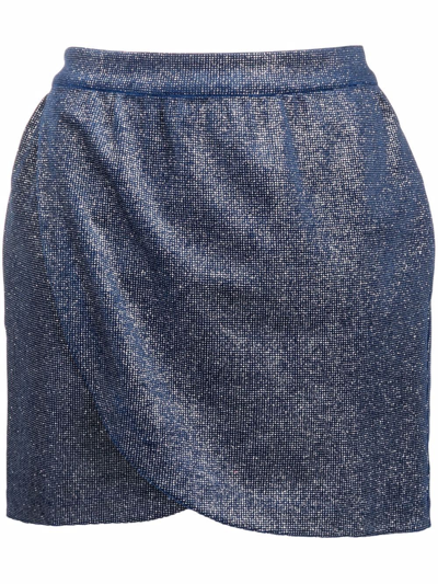 Shop Zadig & Voltaire Metallic Wrap Mini Skirt In Blau