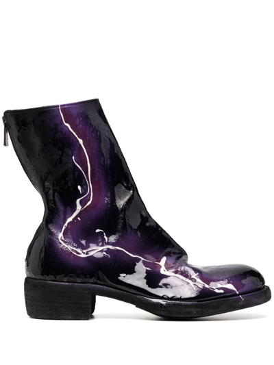 Guidi High-shine Finish Ankle Boots In Black