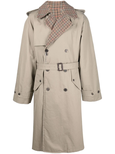 Shop Balenciaga Reversible Trench Coat In Neutrals