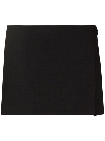 Miaou Micro Front-slit Miniskirt In Black