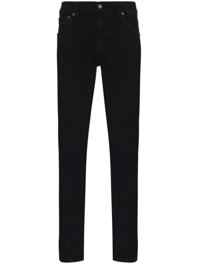 Shop Nudie Jeans Tight Terry Mid-rise Skinny Jeans In Black