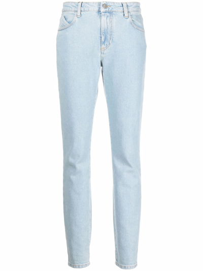 Shop Attico High-rise Straight-leg Jeans In Blue