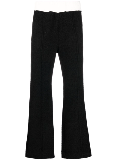 Shop Casablanca Two-tone Knitted Trousers In Black