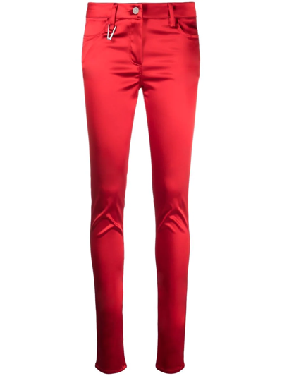 Shop Alyx Deville Zip Detail Trousers In Red