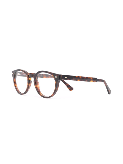 Shop Ahlem Theatre Oval Frame Glasses In Brown