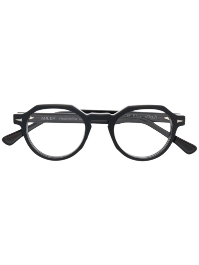 Shop Ahlem Rue Bosquet Oval Frame Glasses In Black