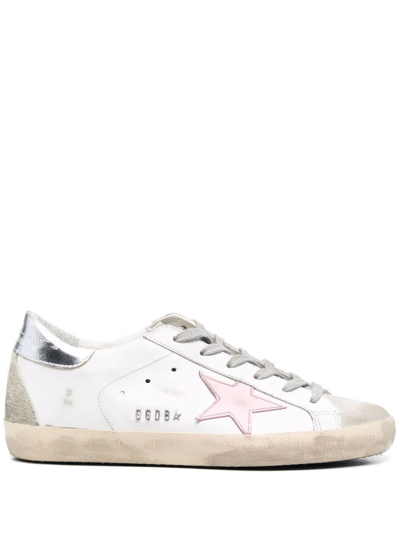 Shop Golden Goose Star-patch Leather Low-top Sneakers In White