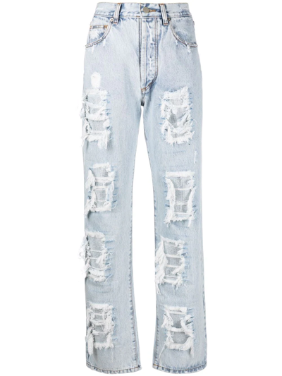 Shop Almaz Ripped-design Jeans In Blue
