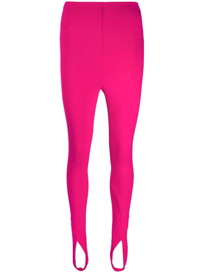 Shop Attico Jamie Cut-out Stirrup Leggings In Pink