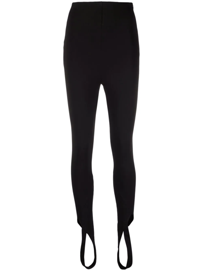 Shop Attico Jamie Cut-out Stirrup Leggings In Black