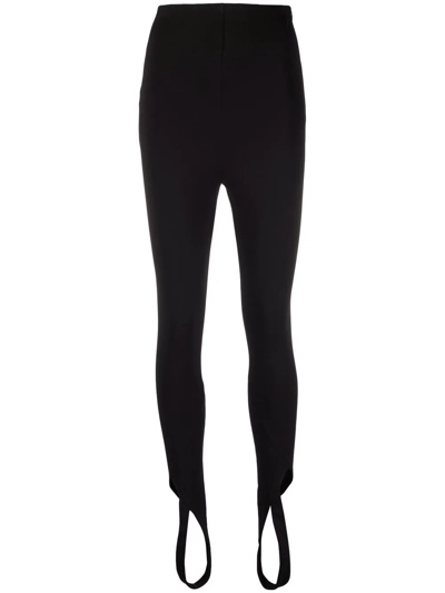 Attico Jamie High-waisted Stirrup Trousers In Black
