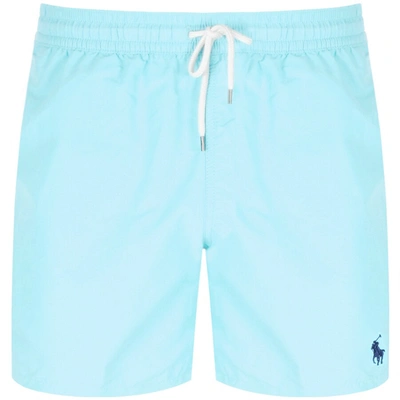 Polo Ralph Lauren Mens Two-slip-pockets Drawstring Swim Shorts Sunset Green Xxl In Blue
