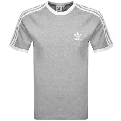 Shop Adidas Originals Adidas 3 Stripe T Shirt Grey