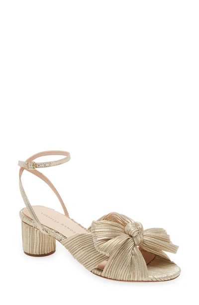 Shop Loeffler Randall Dahlia Ankle Strap Knotted Sandal In Platinum