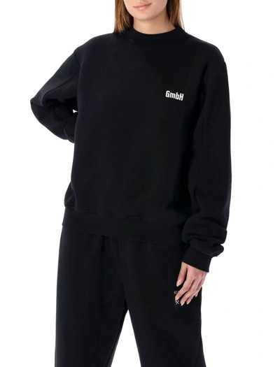 Shop Gmbh Berg Crewneck Embroidery Sweatshirt In Black