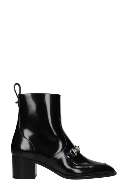 Christian Louboutin Mayerswing High Heels Ankle Boots In Black Leather In Black
