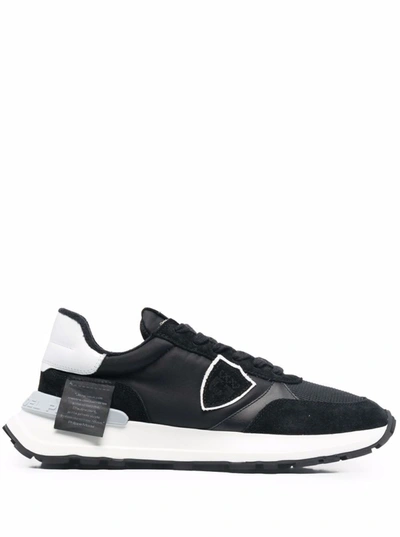 Shop Philippe Model Antibes Mondial Black Leather Sneakers