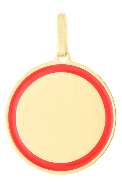 Shop Karat Rush 14k Yellow Gold Enamel Disc Charm In Yellow & Red