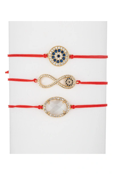 Eye Candy Los Angeles Luxe Collection Tina Red Bracelet 3-piece Set In Red