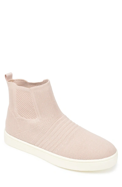 Journee Kody High Top Knit Slip-on Sneaker In Tan