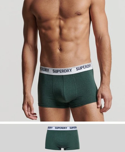 Superdry Men's Organic Cotton Boxers Single Pack Green / Enamel Green Marl  - Size: Xl | ModeSens