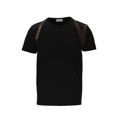 Men's Logo-tape Harness T-shirt In Black