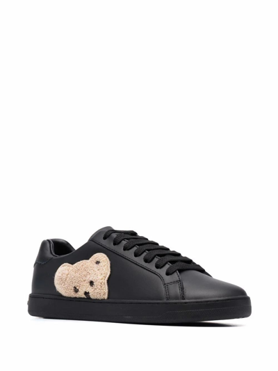 Shop Palm Angels Women's Black Leather Sneakers