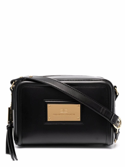 Shop Elisabetta Franchi Women's Black Faux Leather Shoulder Bag