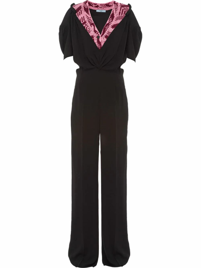 Shop Prada Women's Black Viscose Jumpsuit