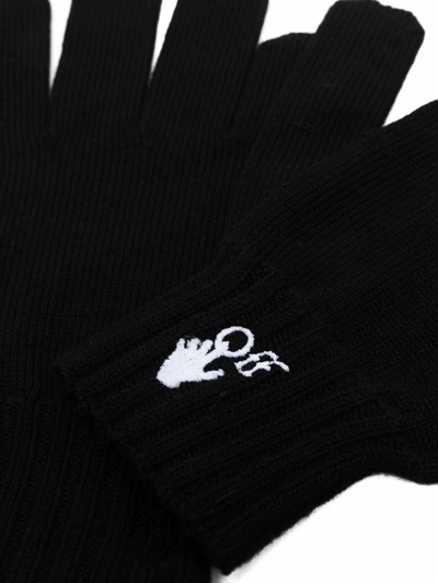 Shop Off-white Men's Black Wool Gloves