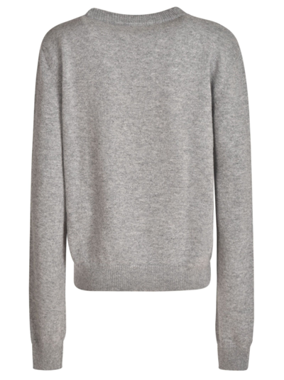 Giada Benincasa Logo Embroidered Ribbed Sweater In Grey