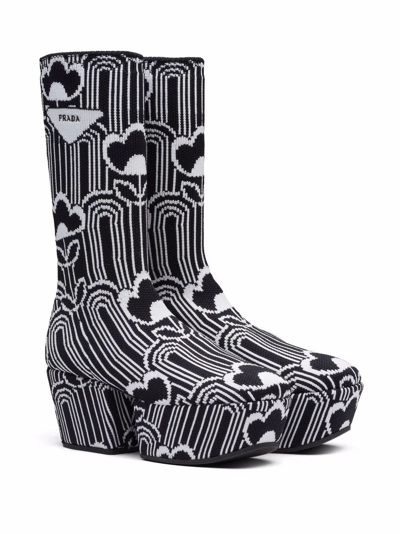Shop Prada Women's Black Polyester Ankle Boots