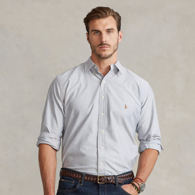 Shop Polo Ralph Lauren The Iconic Oxford Shirt In Slate