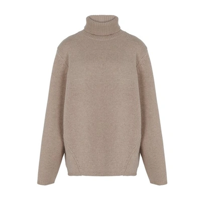 Shop Totême Cashmere Turtleneck Sweater In Beige Melange