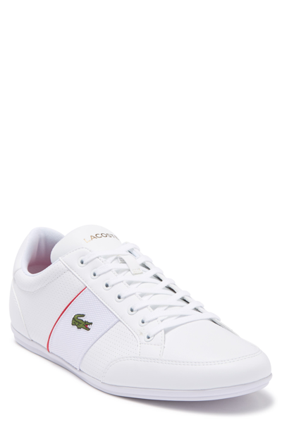 Lacoste Nivolor Leather Sneaker In Wht/red