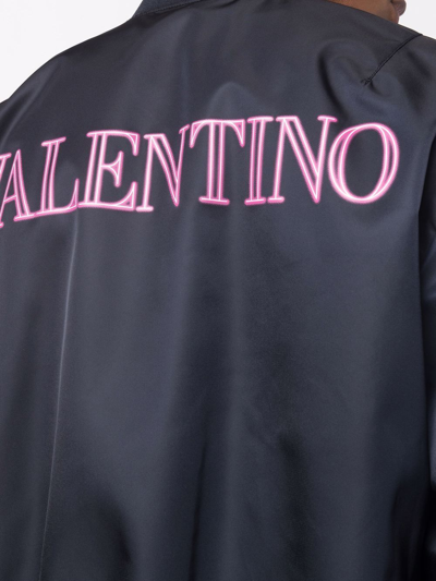 Shop Valentino Bomber Con Stampa  Neon Universe In Blue