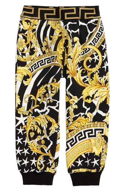 Shop Versace Barocco Sweatpants In Black/ Gold