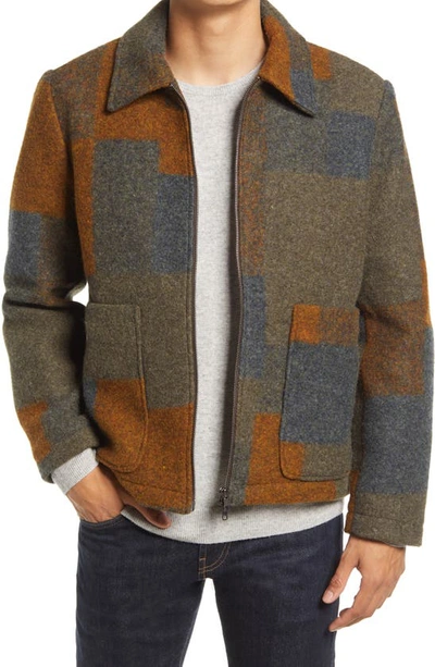 Shop Nn07 Gael Wool Blend Jacket In Brown Check