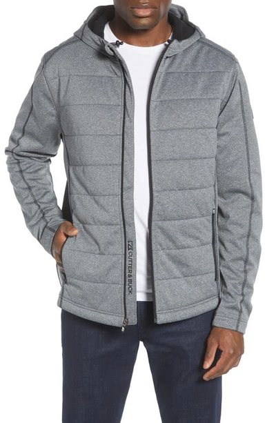 Shop Cutter & Buck Altitude Weathertec Hooded Jacket In Charcoal