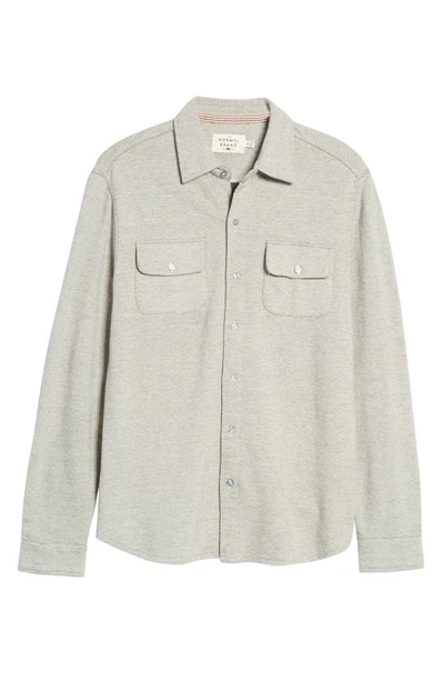 Shop The Normal Brand Textured Knit Long Sleeve Button-up Shirt In Graphite