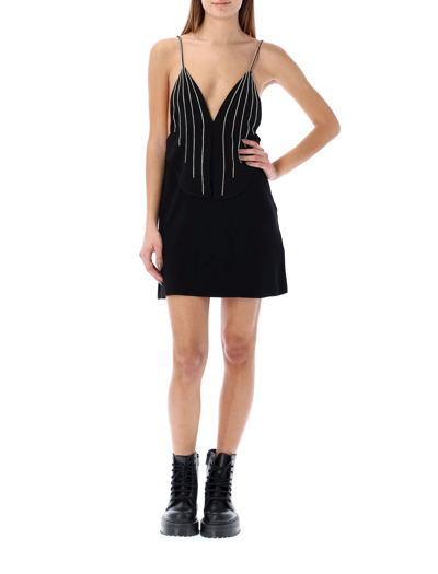 Shop Dsquared2 Crystal Embellished Mini Dress In Black
