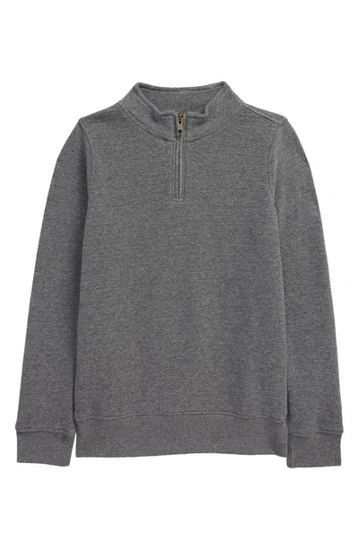 Shop Nordstrom Kids' Quarter Zip Pullover In Grey Dark Heather