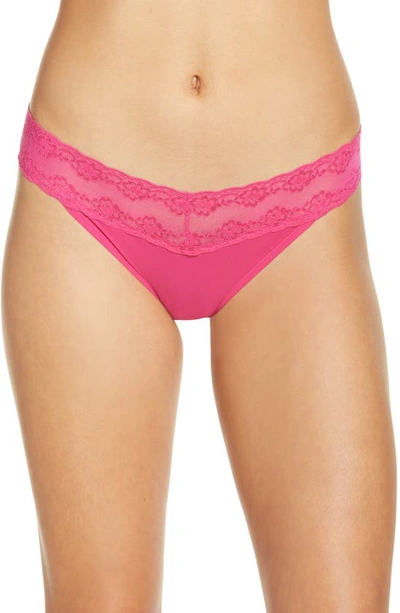 Shop Natori Bliss Perfection Thong In Electric Pink