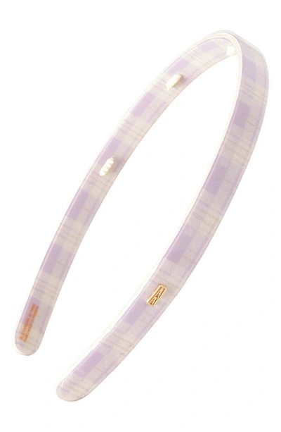 Shop Alexandre De Paris Lilac Tartan Thin Headband