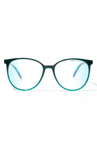 Shop Aimee Kestenberg Mercer 54mm Square Blue Light Blocking Glasses In Rainforest Green